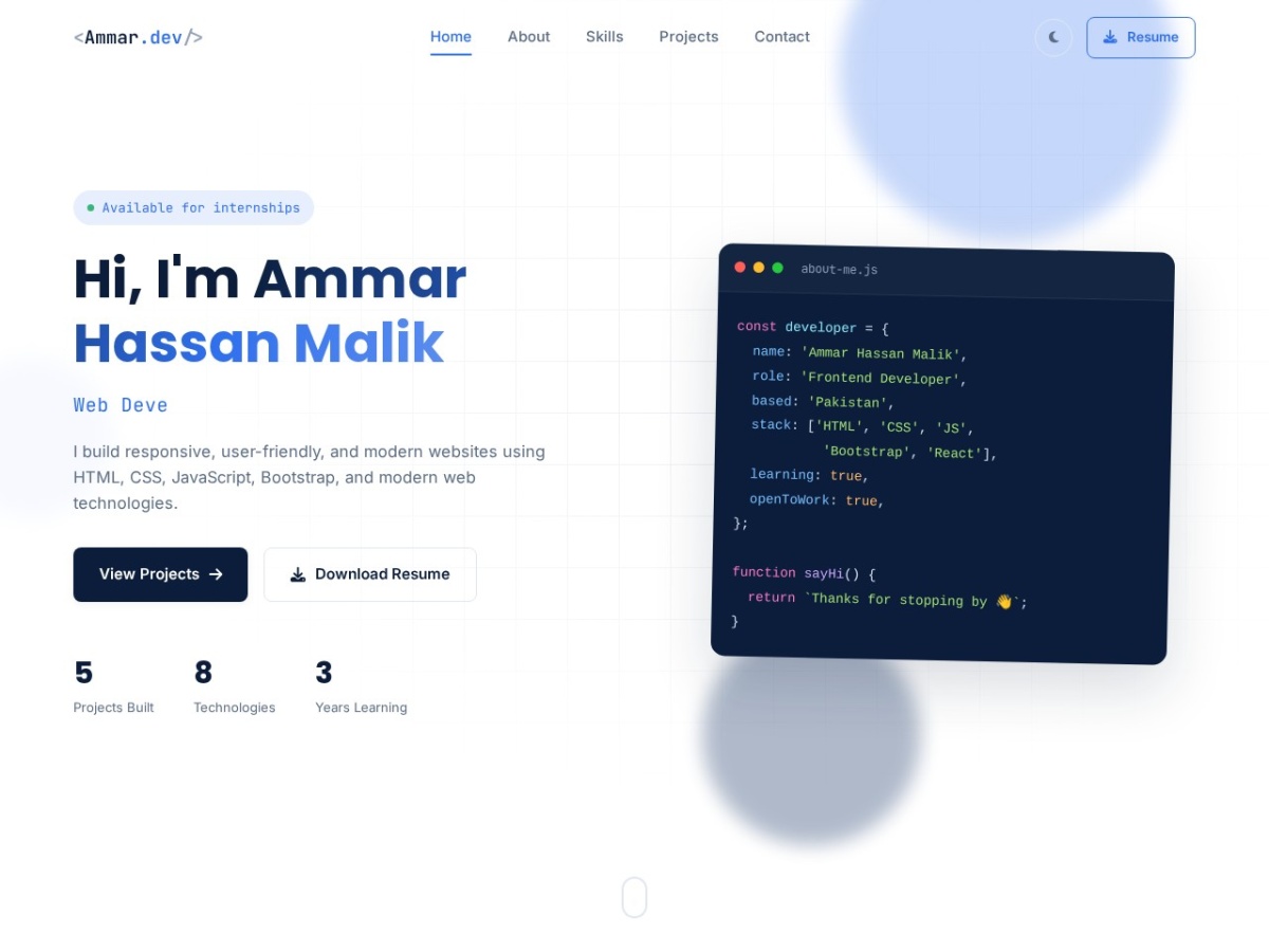 Ammar Portfolio preview
